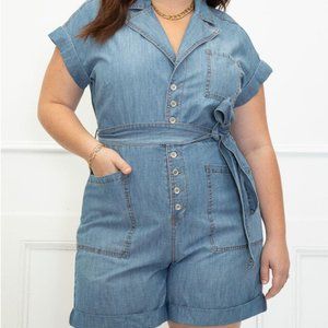 Eloquii Elements Denim Romper - Size 16